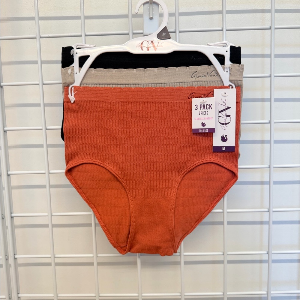 Gloria Vanderbilt - 3 Pack Briefs Orange, Tan, Black